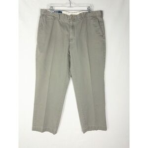 Polo Ralph Lauren Chino Pants Mens 38X32 Gray Cotton‎ Clasic Pony Pleated